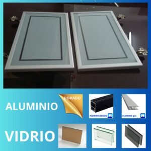 puerta de aluminio color gris para muebles megadt