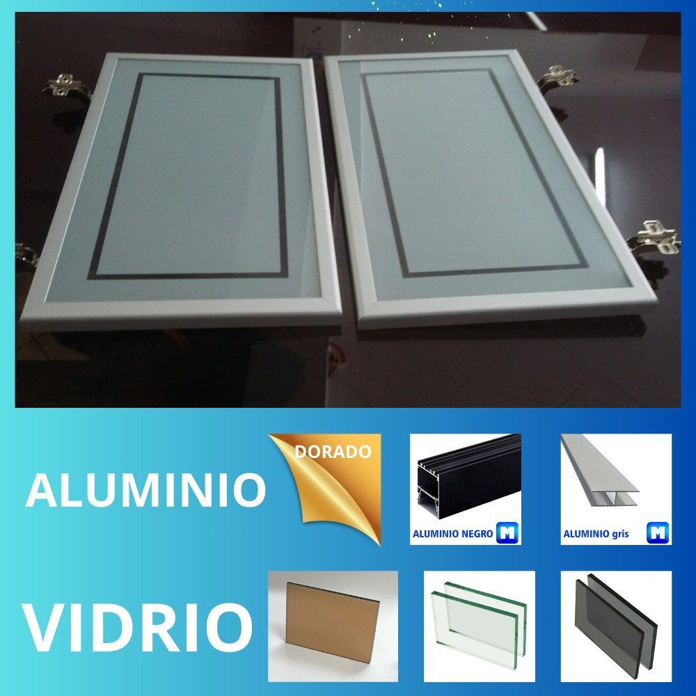 puerta de aluminio color gris para muebles megadt